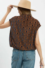 Load image into Gallery viewer, Velvet Mock Neck Cap Sleeve Top
