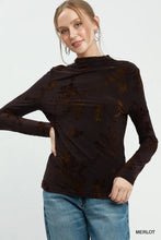 Load image into Gallery viewer, Long Sleeve Velvet Mock Neck Top
