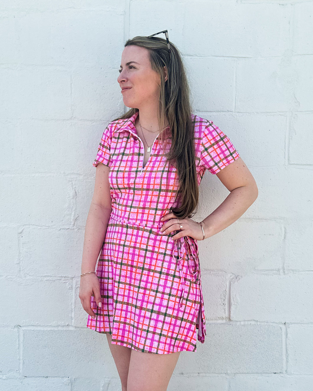 Pomegranate Plaid Ivy Dress