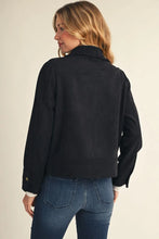 Load image into Gallery viewer, Faux Suede Long Sleeve Ruffle Trim Jacket
