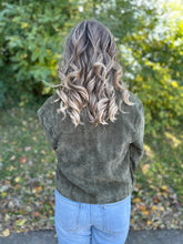 Load image into Gallery viewer, Olive Cropped Corduroy Jacket
