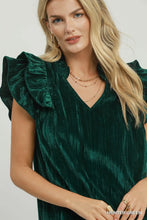 Load image into Gallery viewer, Velvet Ruffle Sleeve V Neck Top
