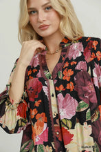 Load image into Gallery viewer, Floral Smocked Yoke Button Front Mini Dress
