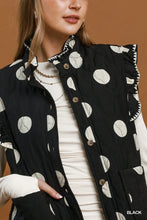 Load image into Gallery viewer, Polka Dot Quilted Ruffle Vest
