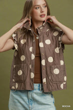 Load image into Gallery viewer, Polka Dot Quilted Ruffle Vest
