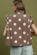 Load image into Gallery viewer, Polka Dot Quilted Ruffle Vest
