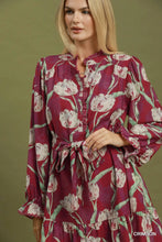 Load image into Gallery viewer, Tulip Floral Print Belted Tiered Mini Dress
