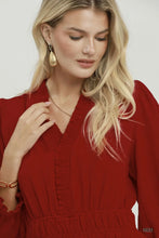 Load image into Gallery viewer, Textured V Neck Smocked Mini Dress
