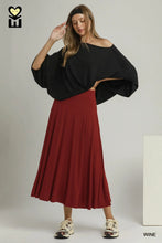 Load image into Gallery viewer, Wine Flare Maxi Skirt
