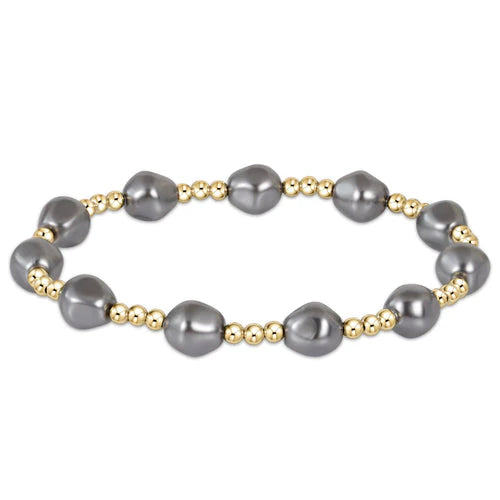 Admire Gold 3mm Bead Bracelet - Dark Grey Pearl