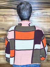 Load image into Gallery viewer, Color Block Waffle Knit Drawstring Mock Neck
