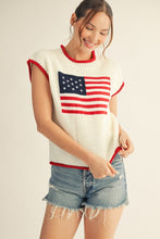 Load image into Gallery viewer, Lightweight American Flag Sweater Top

