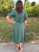 Load image into Gallery viewer, Ruffle Sleeve Button Down Midi Dress
