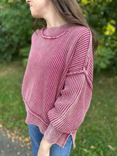 Load image into Gallery viewer, Washed Oversized Cropped Sweater
