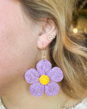 Load image into Gallery viewer, Wrapped Raffia Flower Earrings
