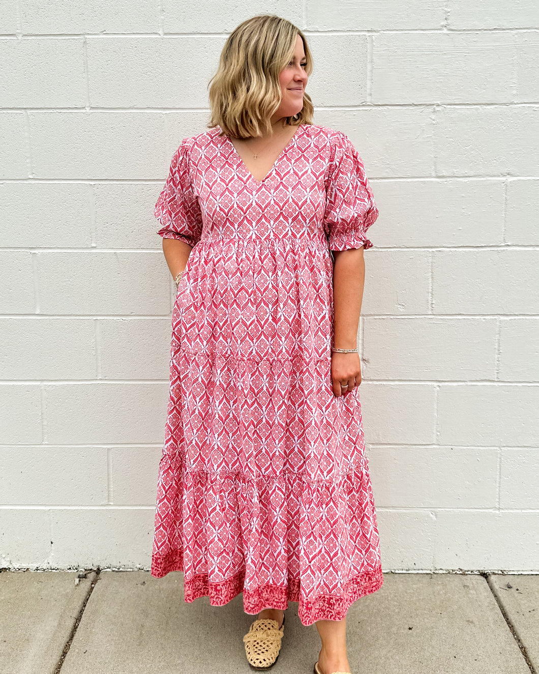 Georgia Peach Bellini Midi Dress