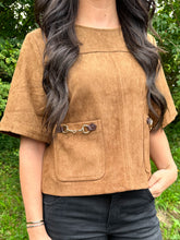 Load image into Gallery viewer, Solid Short Sleeve Top With Patch Front Pockers

