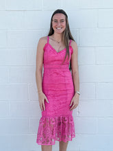 Load image into Gallery viewer, Frannie Fuchsia Ruffle Mermaid Dress
