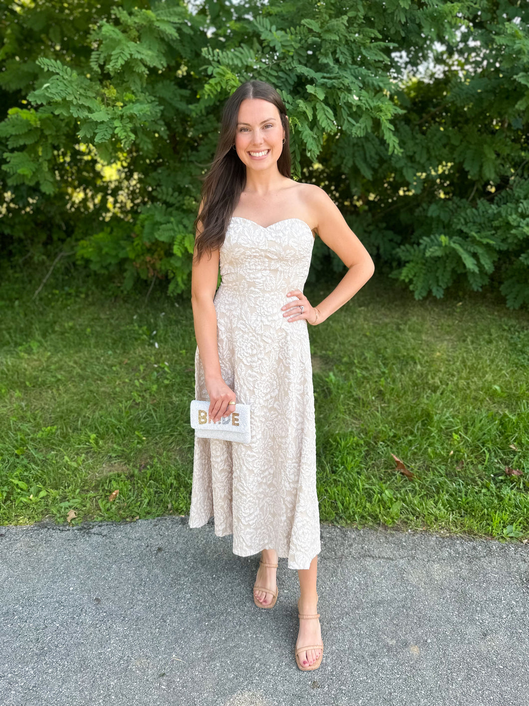 Sweetheart Neckline Strapless Midi Dress