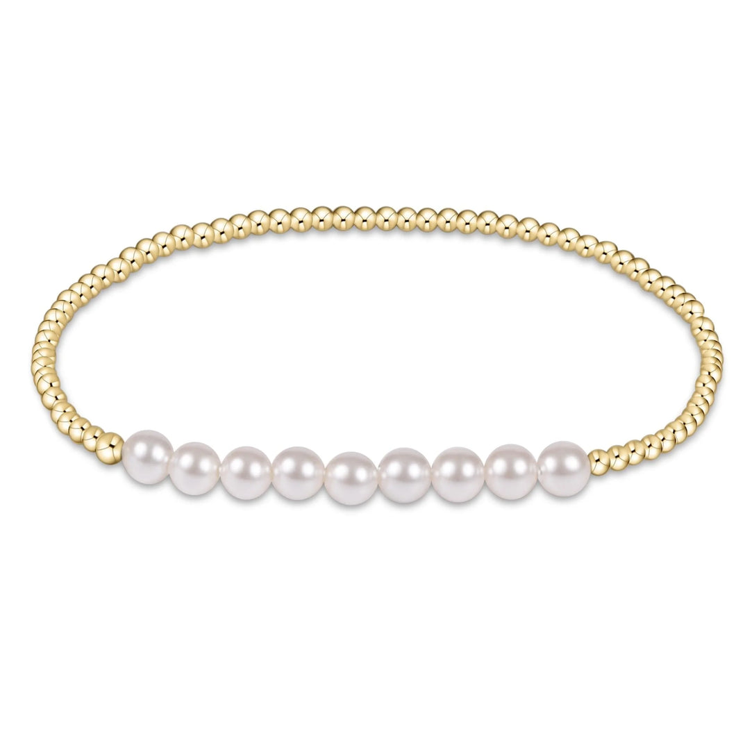 Classic Gold Bliss Bead Bracelet - Pearl