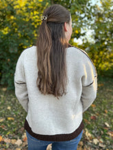 Load image into Gallery viewer, Soft Sweater Knit with Round Neck and Contrast Trim
