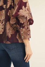 Load image into Gallery viewer, Button Down Sheer Metallic Burnout Top
