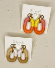 Load image into Gallery viewer, Chain Raffia Wrapped Drop Earrings
