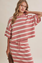 Load image into Gallery viewer, Weekend in Cannes Relaxed Stripe Sweater Top &amp; Skirt Set
