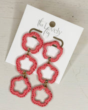 Load image into Gallery viewer, Three Drop Raffia Earrings
