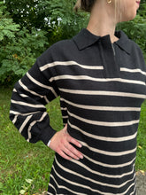 Load image into Gallery viewer, Long Sleeve Collared Stripe Sweater Dress
