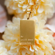 Load image into Gallery viewer, 18 kt Square Encouragement Necklace

