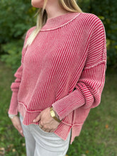Load image into Gallery viewer, Washed Oversized Cropped Sweater
