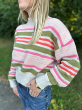 Load image into Gallery viewer, Colorful Striped Knit Sweater
