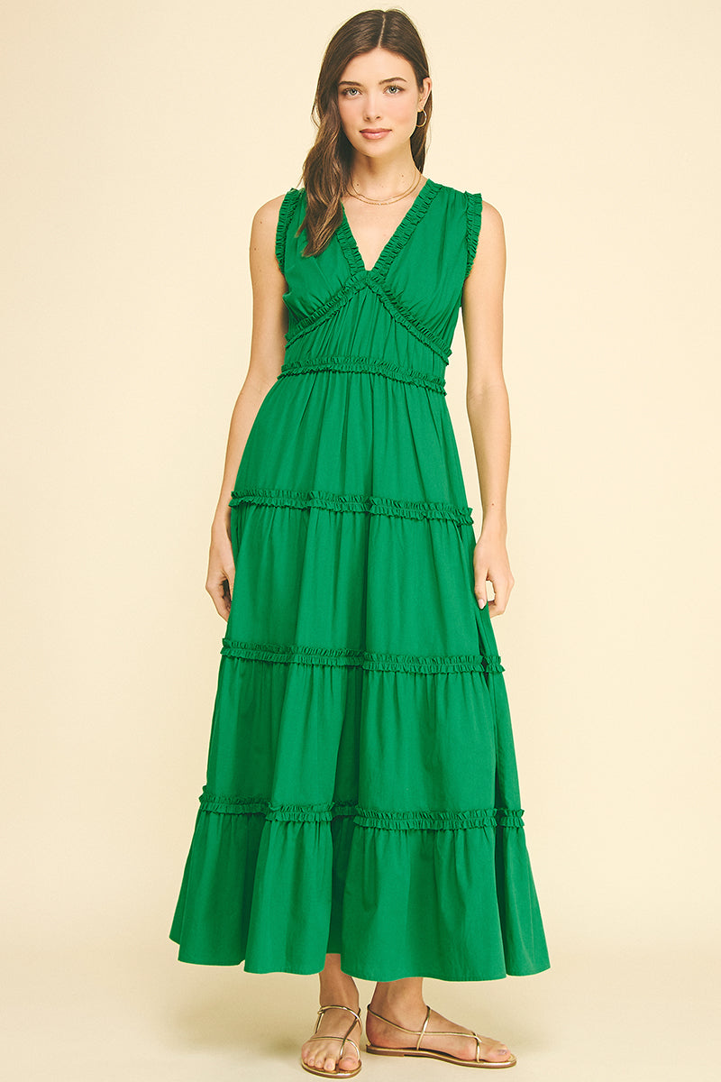 Kelly Green Tiered Maxi Dress The Lovely Fig Kelly Green Tiered Maxi Dress The Lovely Fig