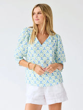 Load image into Gallery viewer, Sweetbriar Lattice Blue Ashlyn Top
