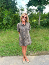 Load image into Gallery viewer, Leopard Button Up Dress
