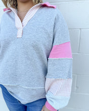 Load image into Gallery viewer, French Terry Knit Color Block Top
