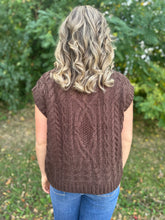 Load image into Gallery viewer, Chocolate Cable Knit Sweater Vest
