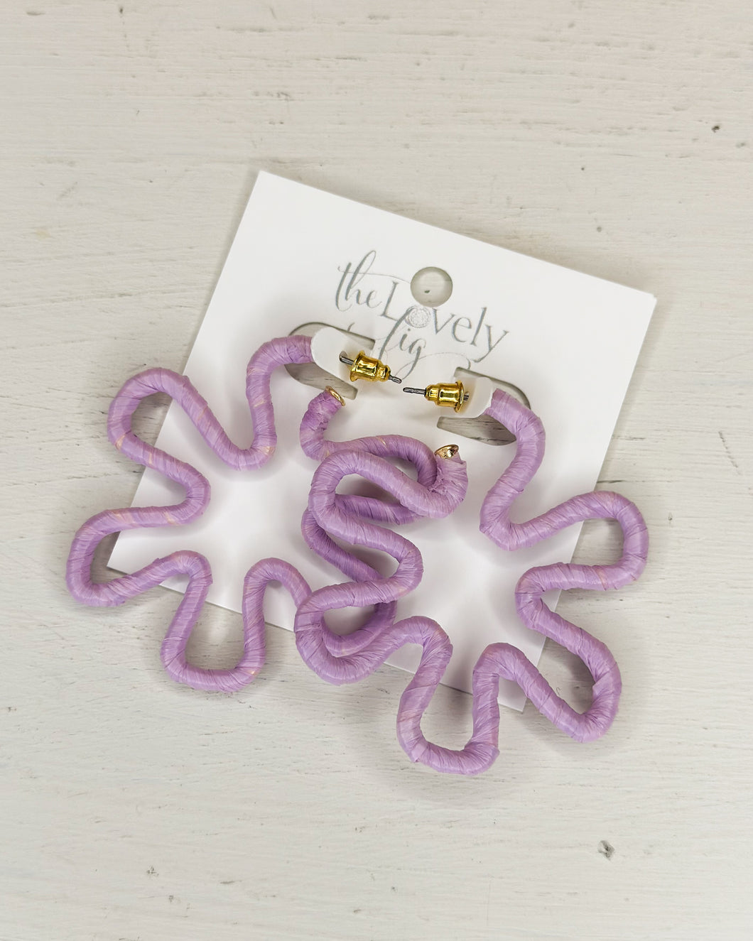 Wrapped Raffia Flower Earrings