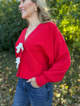 Load image into Gallery viewer, Long Sleeve Front Bow Sweater Cardigan
