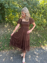 Load image into Gallery viewer, Polka Dot Smocked Tiered Midi Dress
