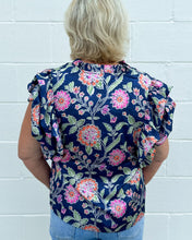 Load image into Gallery viewer, Flutter Sleeve Flower Print Top
