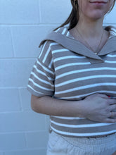 Load image into Gallery viewer, Striped Collared Sweater Top
