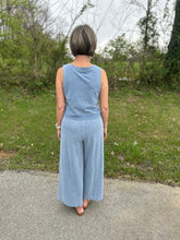 Load image into Gallery viewer, Solace V Neck Jersey Denim Tank
