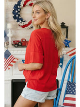 Load image into Gallery viewer, USA Patriotic Star Patched Oversize Tee
