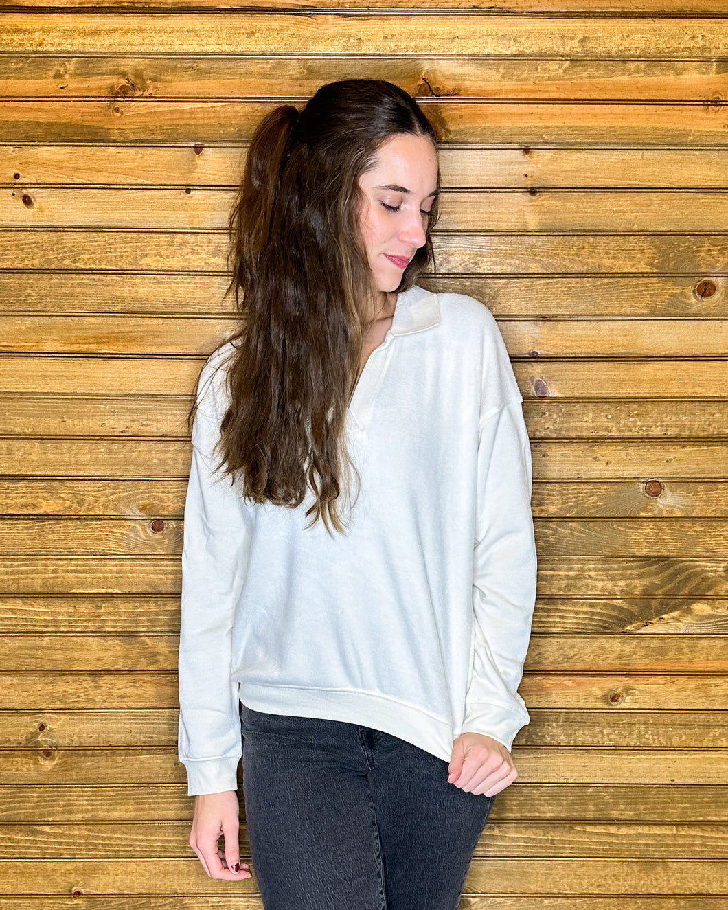 Nico Reverse Fleece Top