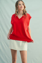 Load image into Gallery viewer, Red French Terry Knit Vest
