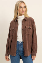 Load image into Gallery viewer, Mineral Wash Waffle Knit Button Up Shacket
