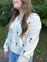 Load image into Gallery viewer, Flower Embroidered Button Down Cardigan
