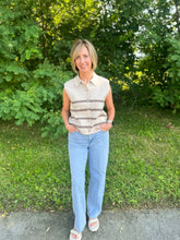 Load image into Gallery viewer, Smokey Taupe Ribbed Button Down Sweater Vest
